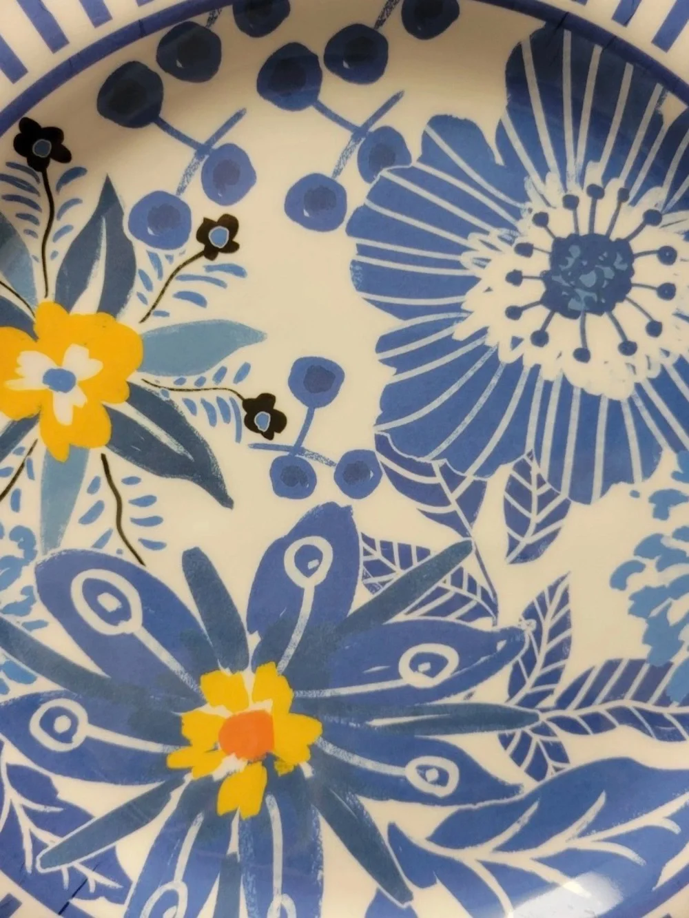 Hobby Lobby Floral & Striped Melamine 11” Dinner Plates Summer Vibrant 4pk Set